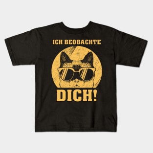 Ich beobachte dich - Katze Kids T-Shirt